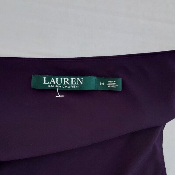 Lauren Ralph Lauren Rhinestone Embellished Purple Jersey Gown Size 14 - Picture 4 of 9